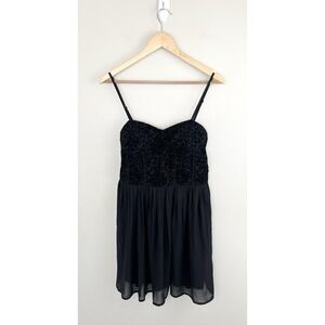 B.O.G. Collective Black Velvet Bustier Dress, Lined Sz L Formal Prom